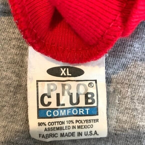Pro Club Comfort Raglan Baseball Tee XL Red & Gray - Picture 2 of 8